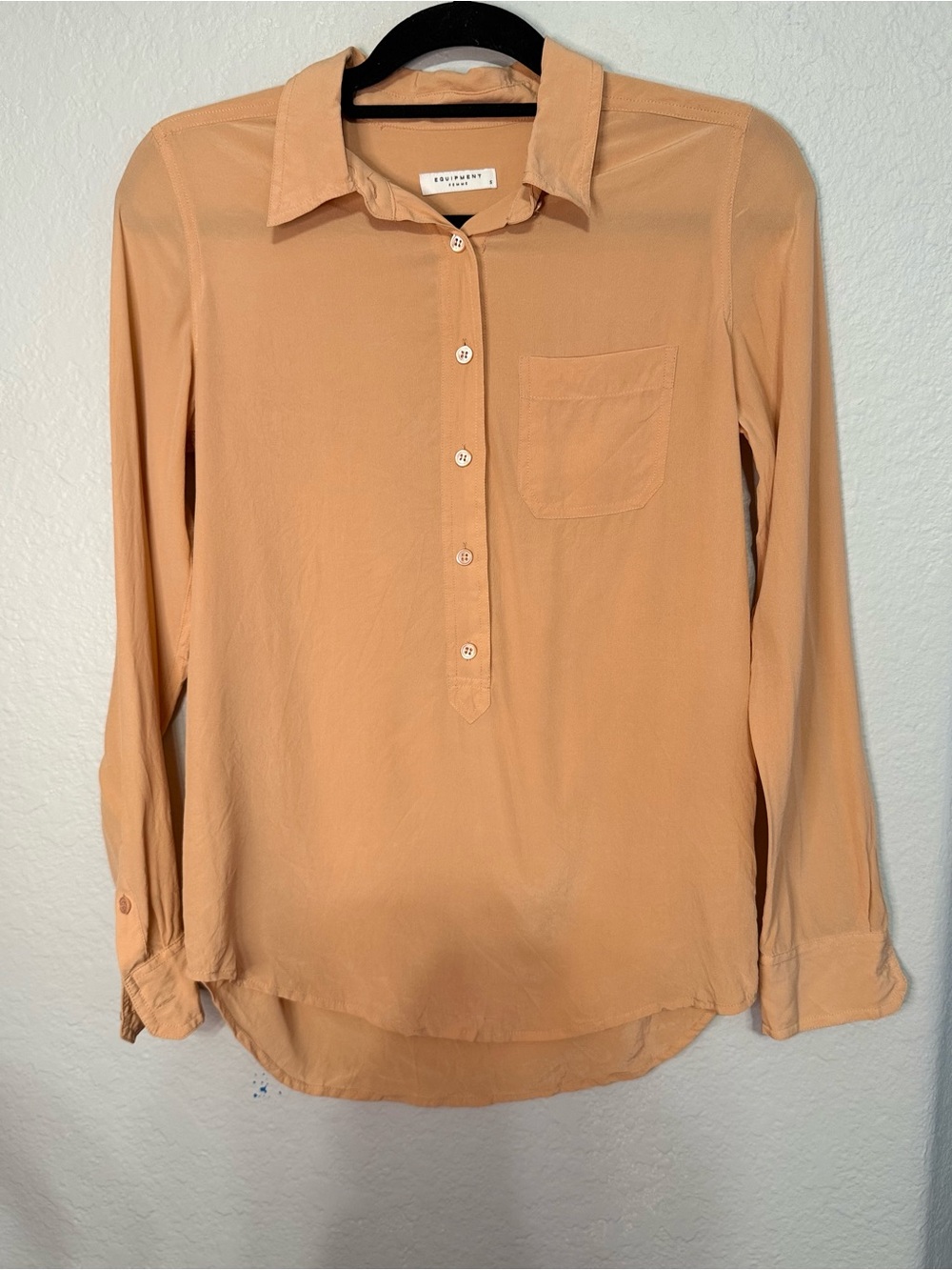 Equipment Silk Button-Down Shirt in Peach